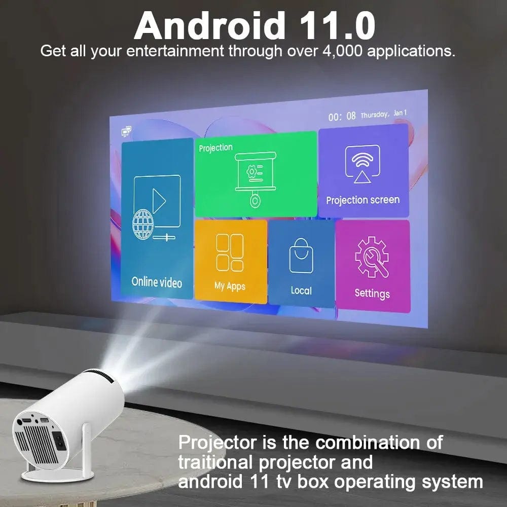 4K Android Home Cinema Projector - caramel store