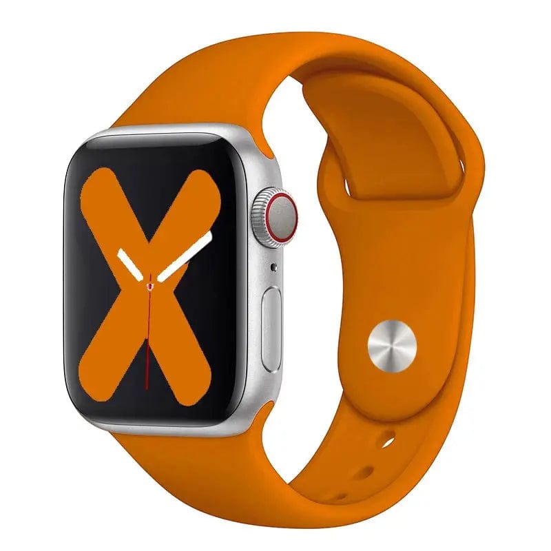 BOBO-Strap Store Dark orange / 42 44 45 49 mm M-L Silicone Strap For Apple Watch Band 44mm 40mm 45mm 41mm 49mm 42mm 38mm 44 mm bracelet iwatch series 9 7 se 3 4 5 6 8 Ultra band