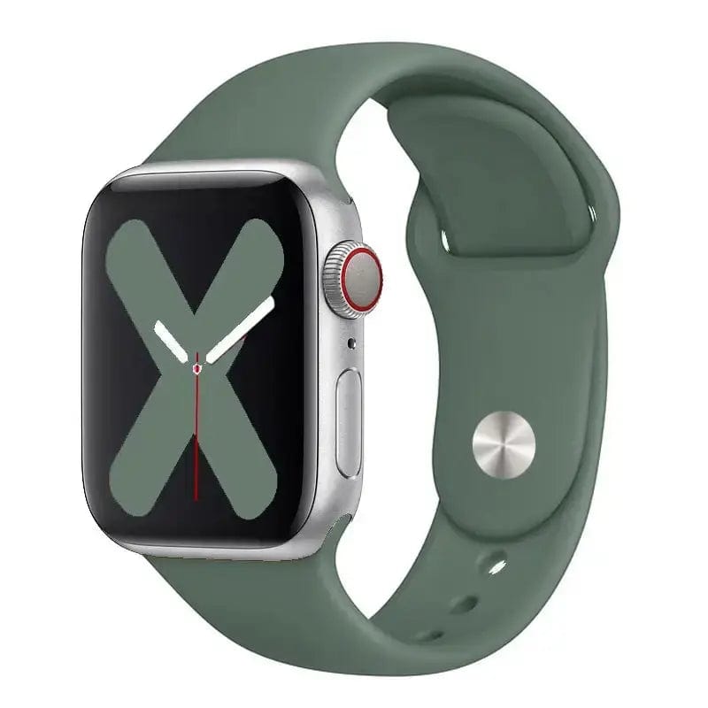 BOBO-Strap Store Pine Green / 42 44 45 49 mm S-M Silicone Strap For Apple Watch Band 44mm 40mm 45mm 41mm 49mm 42mm 38mm 44 mm bracelet iwatch series 9 7 se 3 4 5 6 8 Ultra band