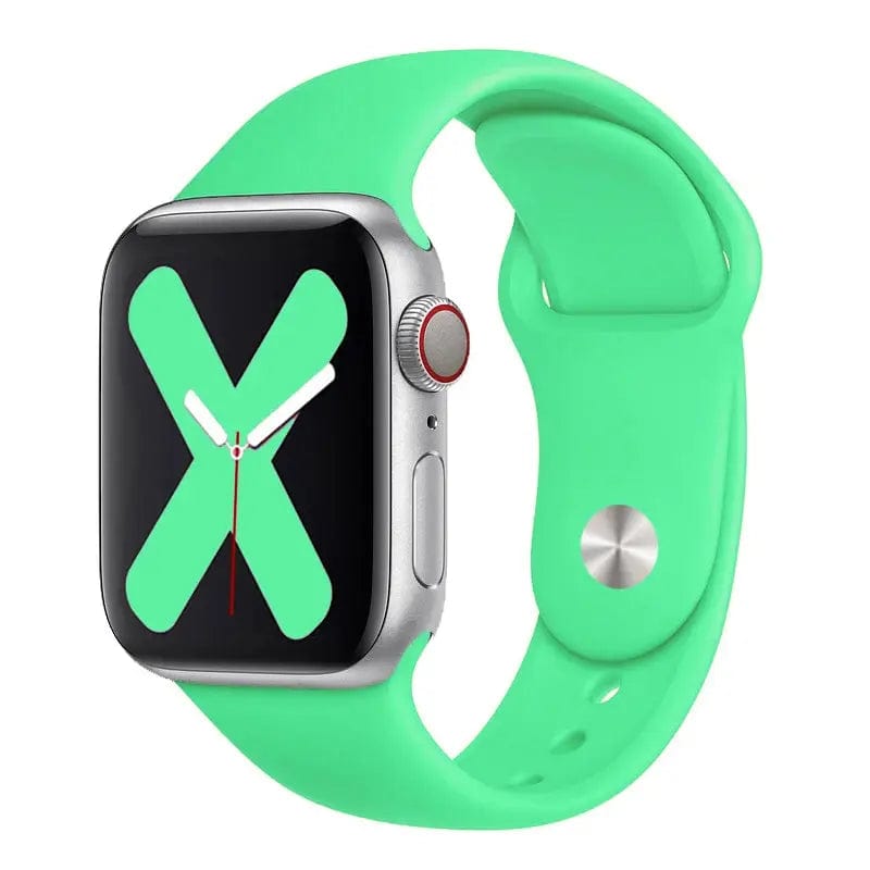 BOBO-Strap Store Spearmint / 42 44 45 49 mm M-L Silicone Strap For Apple Watch Band 44mm 40mm 45mm 41mm 49mm 42mm 38mm 44 mm bracelet iwatch series 9 7 se 3 4 5 6 8 Ultra band