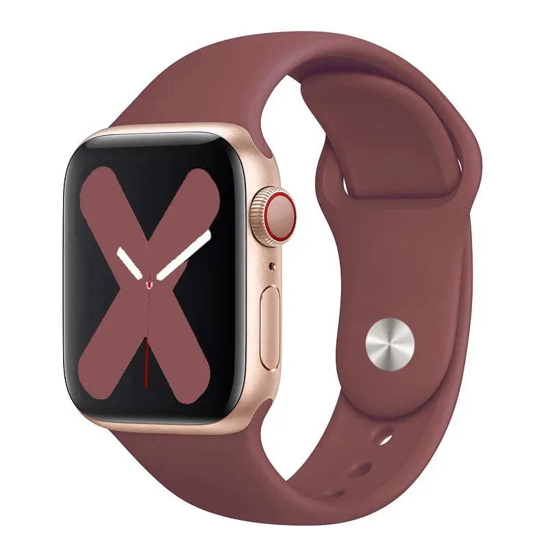 BOBO-Strap Store Wine red / 42 44 45 49 mm S-M Silicone Strap For Apple Watch Band 44mm 40mm 45mm 41mm 49mm 42mm 38mm 44 mm bracelet iwatch series 9 7 se 3 4 5 6 8 Ultra band