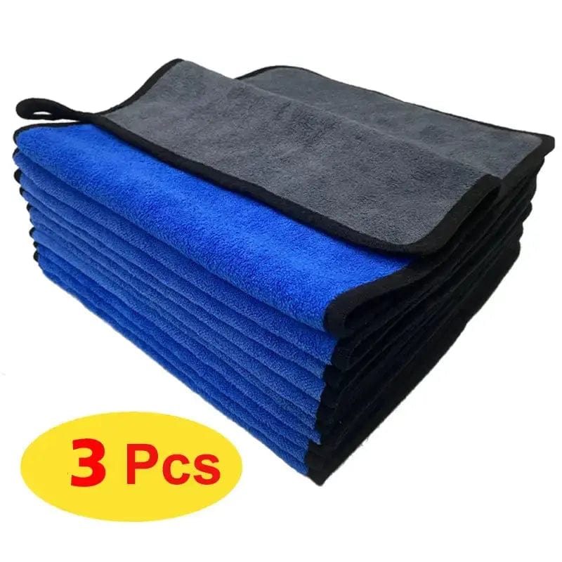 Geruiou CT Store 3pcs-blue / Size-30X30cm Multipurpose Double-Sided Cloths Automotive Towels