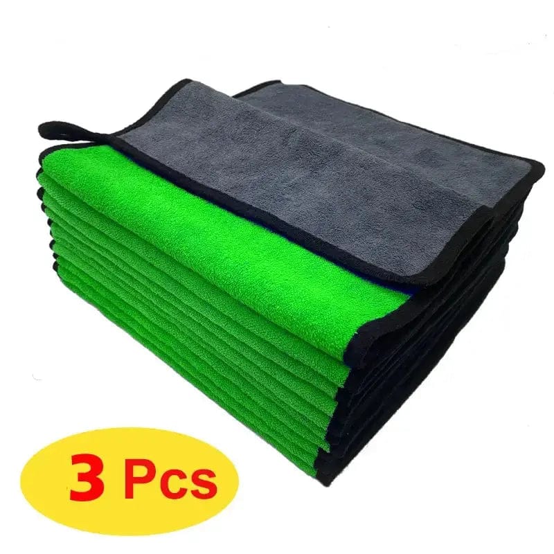 Geruiou CT Store 3pcs-green / Size-30X60cm Multipurpose Double-Sided Cloths Automotive Towels