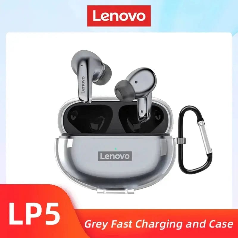 Lenovo ThinkPlus Store Gray FC and Case / CHINA Original Lenovo LP5 Wireless Bluetooth Earbuds HiFi Music Earphones Headphones Sports Waterproof Headset With Mic Earbuds New