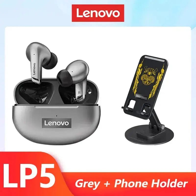 Lenovo ThinkPlus Store Gray FC Phone Holder / United States Original Lenovo LP5 Wireless Bluetooth Earbuds HiFi Music Earphones Headphones Sports Waterproof Headset With Mic Earbuds New