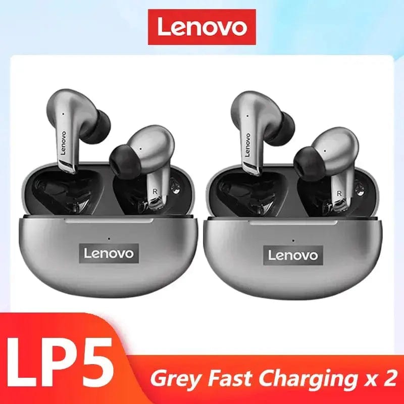 Lenovo ThinkPlus Store LP5 Grey 2 / United States Original Lenovo LP5 Wireless Bluetooth Earbuds HiFi Music Earphones Headphones Sports Waterproof Headset With Mic Earbuds New