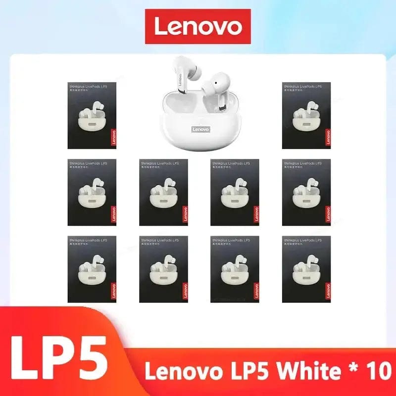 Lenovo ThinkPlus Store LP5 White 10 / CHINA Original Lenovo LP5 Wireless Bluetooth Earbuds HiFi Music Earphones Headphones Sports Waterproof Headset With Mic Earbuds New