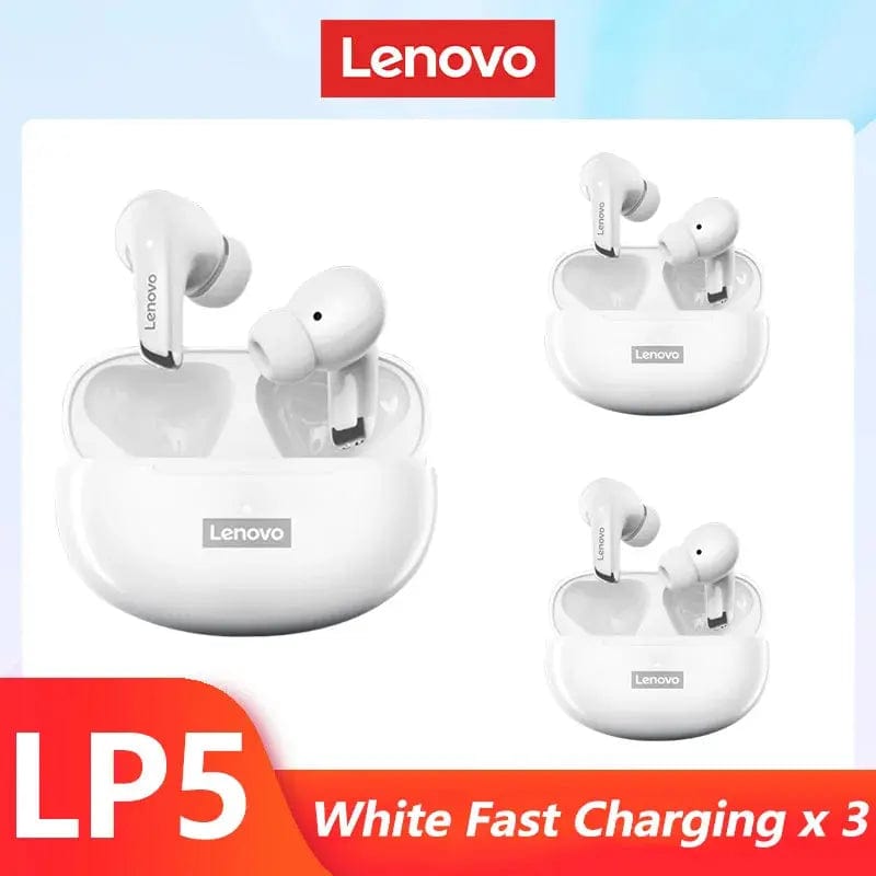 Lenovo ThinkPlus Store LP5 White 3 / United States Original Lenovo LP5 Wireless Bluetooth Earbuds HiFi Music Earphones Headphones Sports Waterproof Headset With Mic Earbuds New