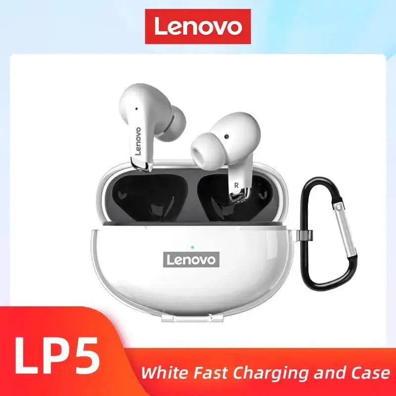 Lenovo ThinkPlus Store White FC and Case / CHINA Original Lenovo LP5 Wireless Bluetooth Earbuds HiFi Music Earphones Headphones Sports Waterproof Headset With Mic Earbuds New