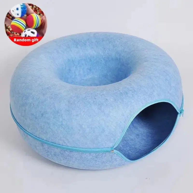 LPP Pet Store Blue / 60X27cm Donut Cat Tunnel Bed