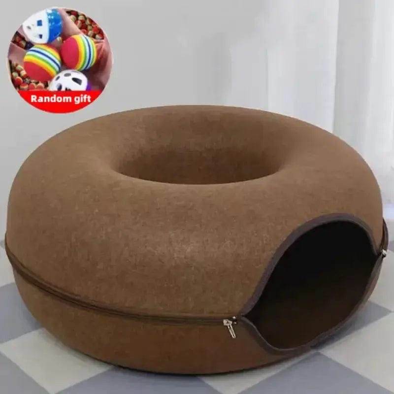 Donut Cat Tunnel Bed - caramel store