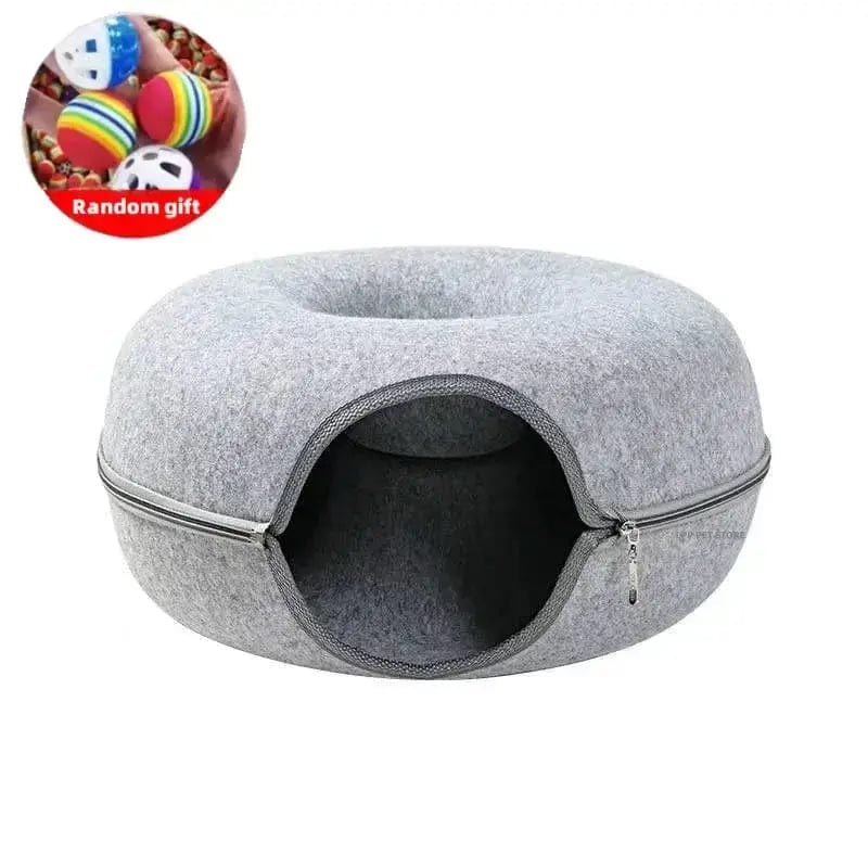 LPP Pet Store Gray / 50X20cm Donut Cat Tunnel Bed