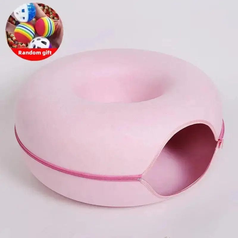 LPP Pet Store Pink / 50X20cm Donut Cat Tunnel Bed