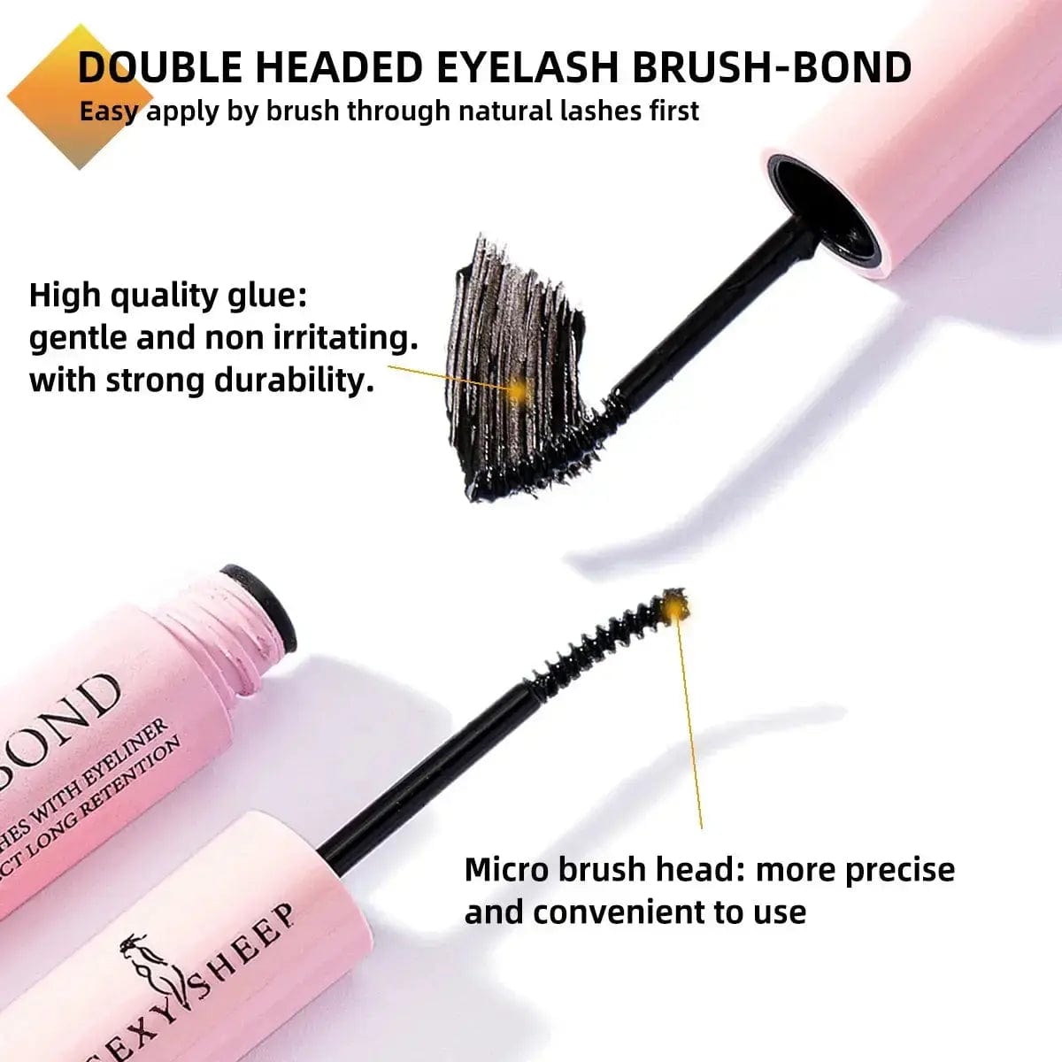 SEXYSHEEP Official Store DIY Eyelash Extension Kit, 8-16mm, Mix Lash Clusters with Lash Bond & Seal