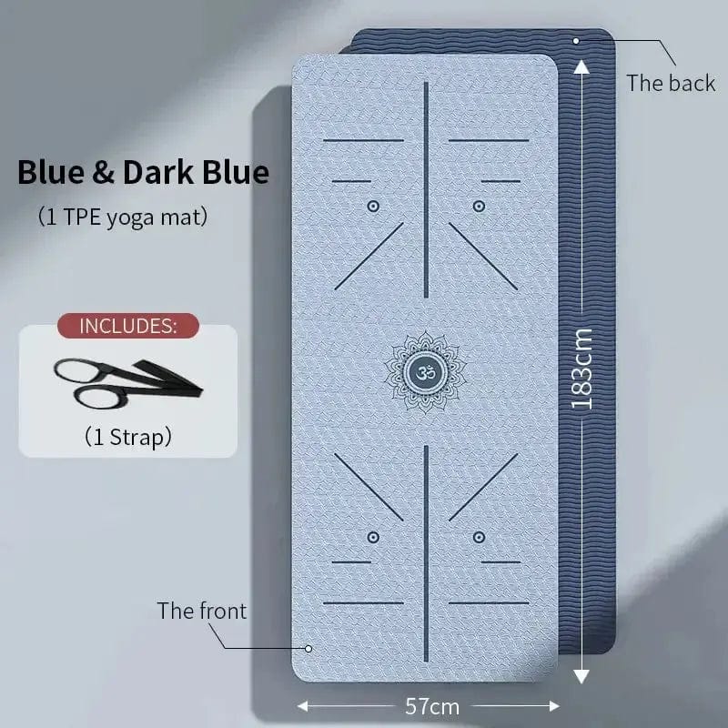 Shop1102813587 Store Blue Grey Navy Blue Yoga Mat Non Slip