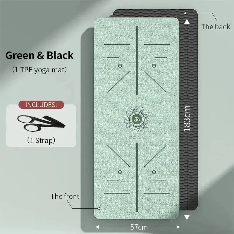 Shop1102813587 Store Green black Yoga Mat Non Slip