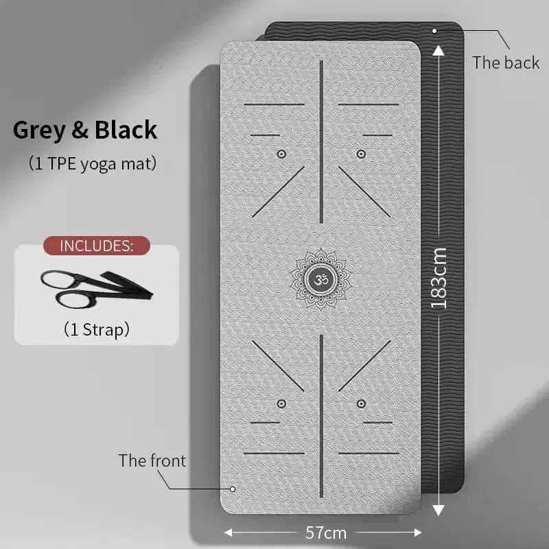 Shop1102813587 Store Grey black Yoga Mat Non Slip