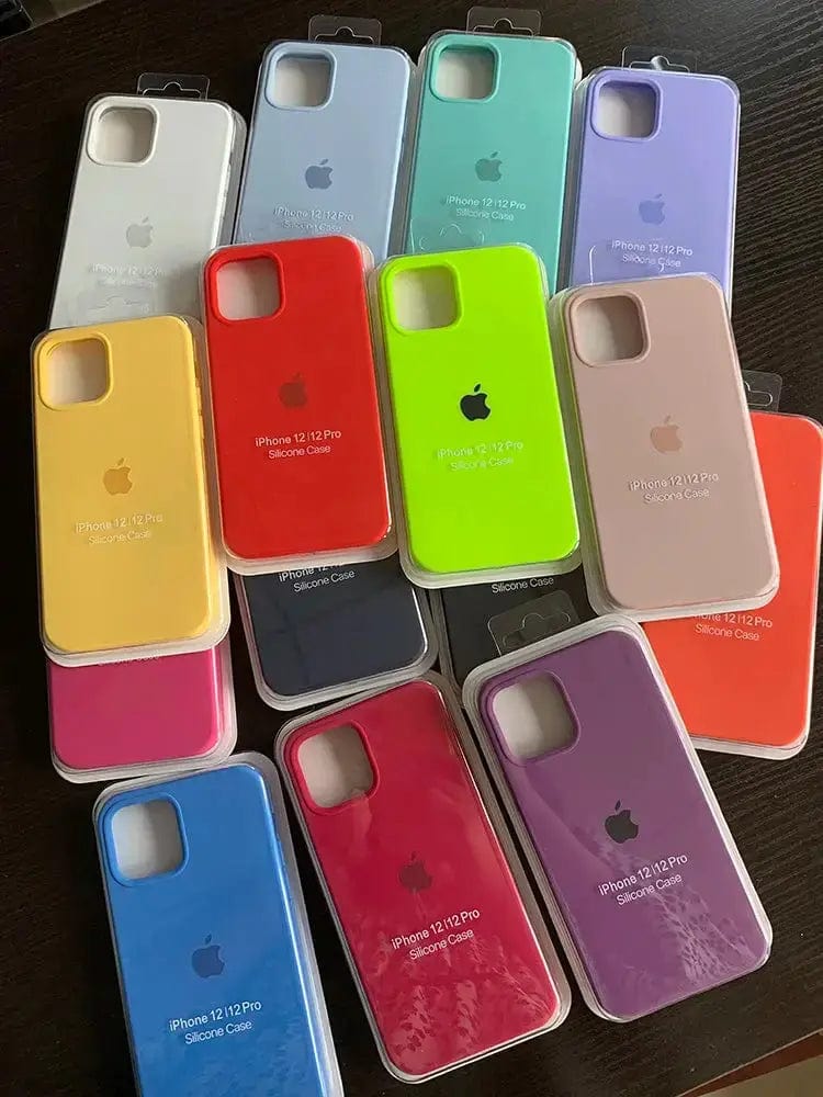 Shop1103600566 Store Original Liquid Silicone Phone Case for iPhone 15 14 13 12 11 Pro Max Apple Cases for iPhone 12 13 11 14 15 Plus Full Logo Cover