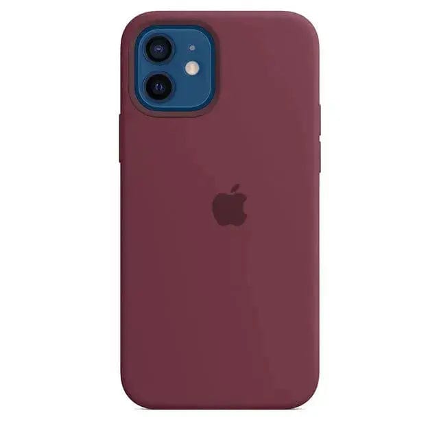 Shop1103600566 Store Plum / For iPhone 14 Plus Original Liquid Silicone Phone Case for iPhone 15 14 13 12 11 Pro Max Apple Cases for iPhone 12 13 11 14 15 Plus Full Logo Cover