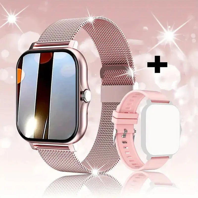 SIMSON Choice Store mesh steel pink Smart-Watch Android Phone Women Bluetooth Call Smart Watch Men