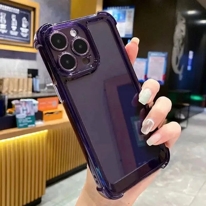 Vik Store PURPLE / For iPhone 15Pro Transparent Case For iPhone 14 13 12 11 Pro Max X Xs XR Max 7 8 Plus Bumper Cases Cover