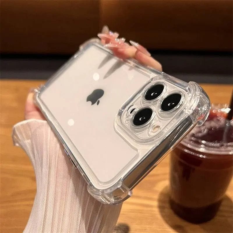 Vik Store Transparent Case For iPhone 14 13 12 11 Pro Max X Xs XR Max 7 8 Plus Bumper Cases Cover